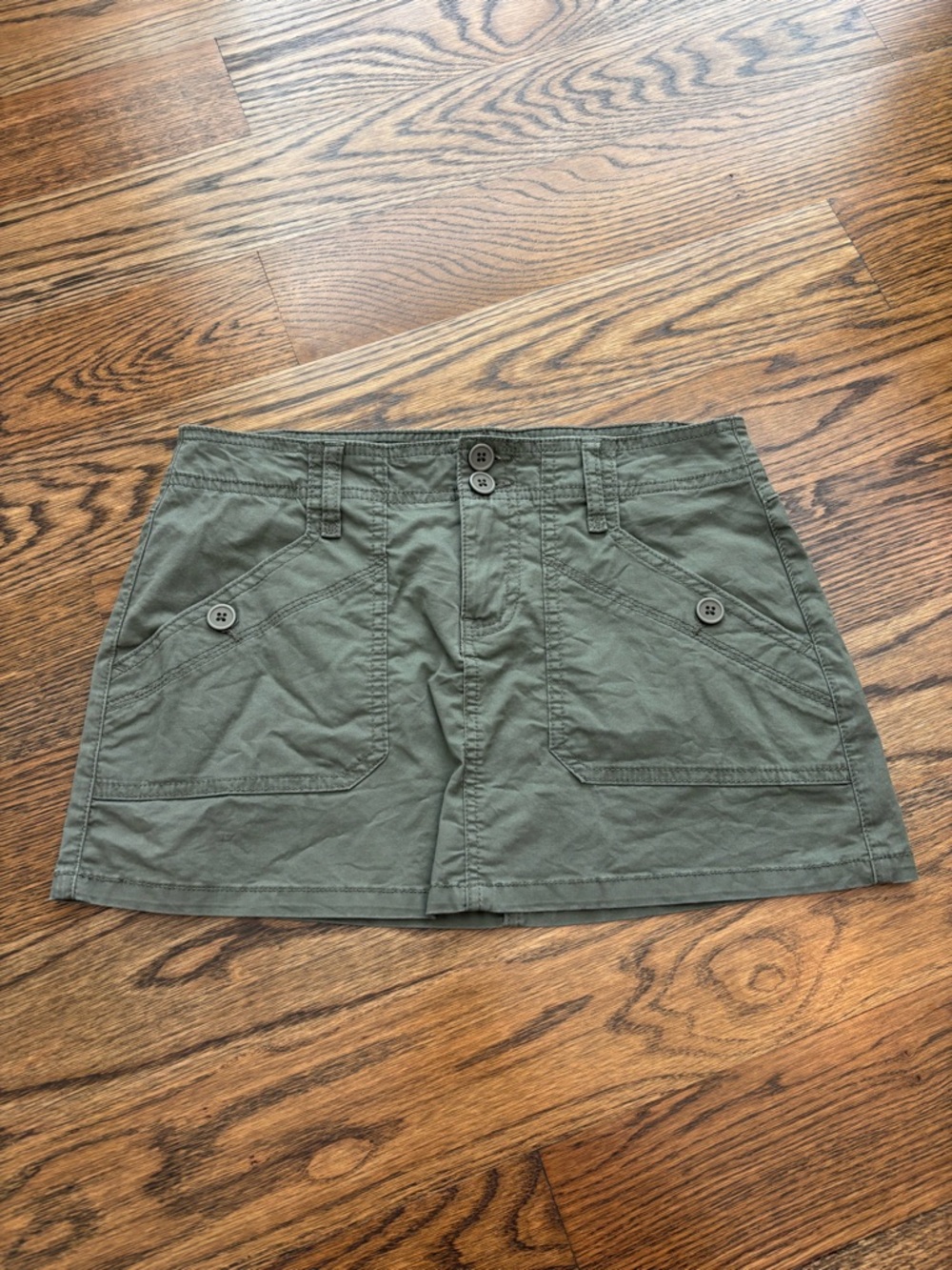 green cargo mini skirt
